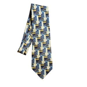 VTG Ermenegildo Zegna Silk Window Shutter Flower Box Print Necktie Italy Prep